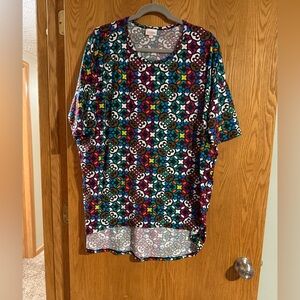 LuLaRoe Multicolor Patterned Irma Top